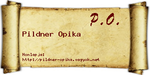 Pildner Opika névjegykártya